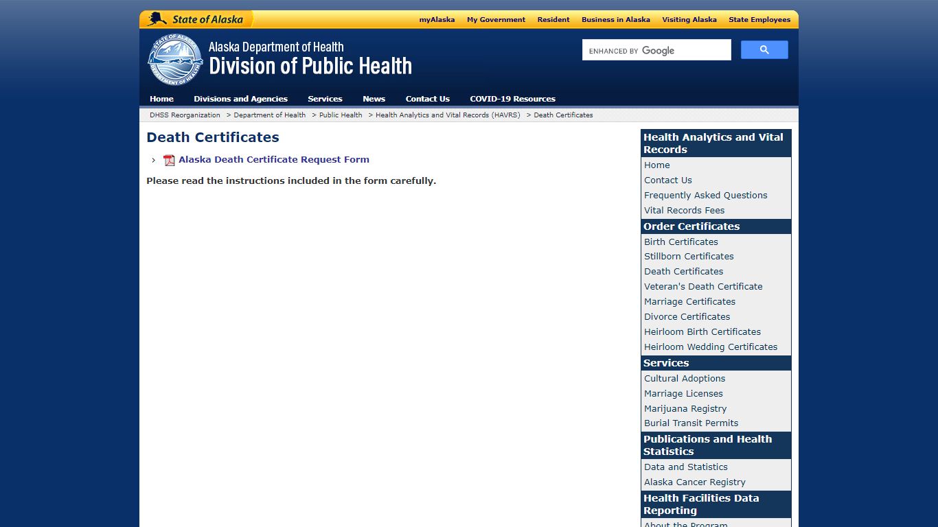 Death Certificates - dhss.alaska.gov