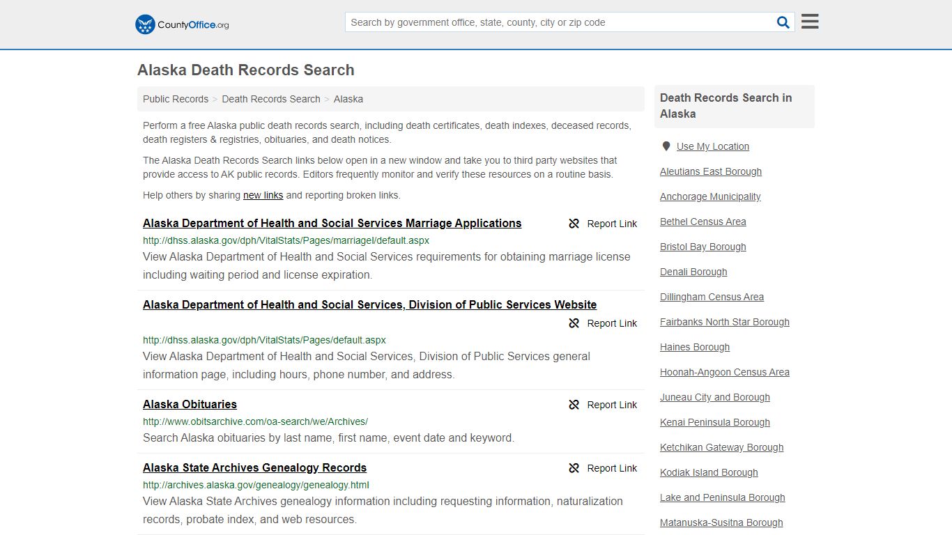 Death Records Search - Alaska (Death Certificates & Indexes)